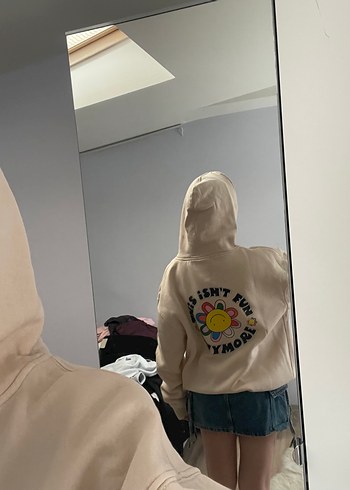Diğer Kapüşonlu, Bol Kesim Kadın Sweatshirt