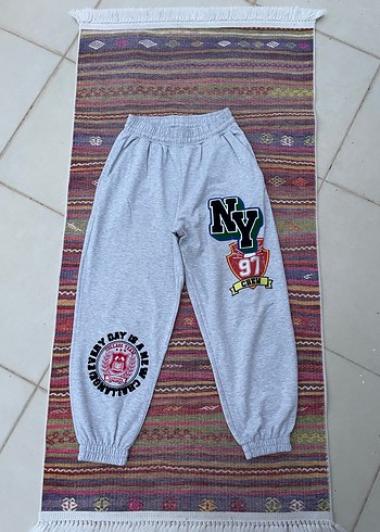 Gri Baskılı Kadın Eşofman Altı
