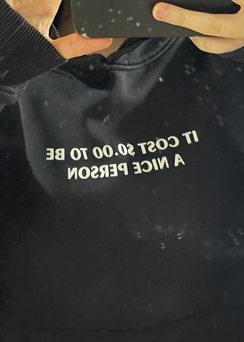 Siyah Kapüşonlu Oversize Sweatshirt - Görsel 3