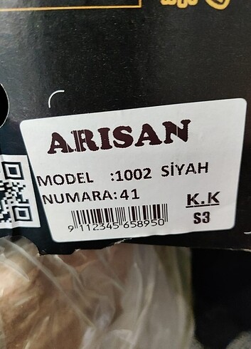 41 Beden Arısan iş ayakkabısı 41 numara 