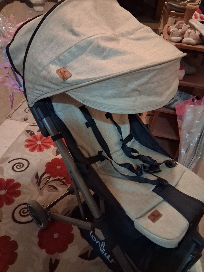 bej Bebek Arabası Katlanabilir Model - Görsel 3