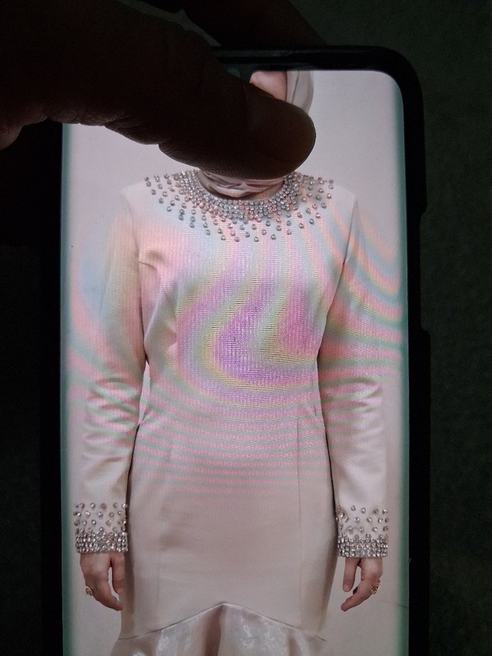 kuyruklu taş detaylı balık model tesettür abiye - Görsel 3