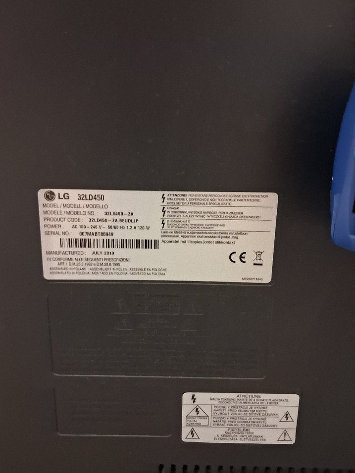 Siyah LG Monitörlg 32ld450 za televizyon - Görsel 3