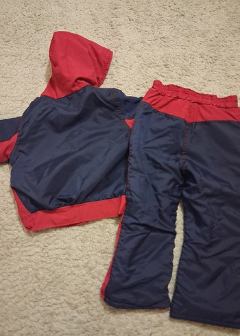 Kırmızı Kapüşonlu Fermuarlı Bebek Erkek Kayak Takımı - Görsel 5