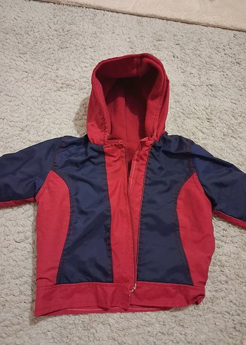 Kırmızı Kapüşonlu Fermuarlı Bebek Erkek Kayak Takımı - Görsel 2