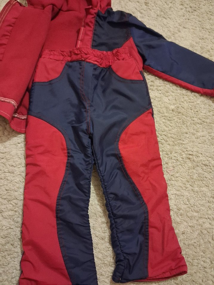 Kırmızı Kapüşonlu Fermuarlı Bebek Erkek Kayak Takımı - Görsel 4