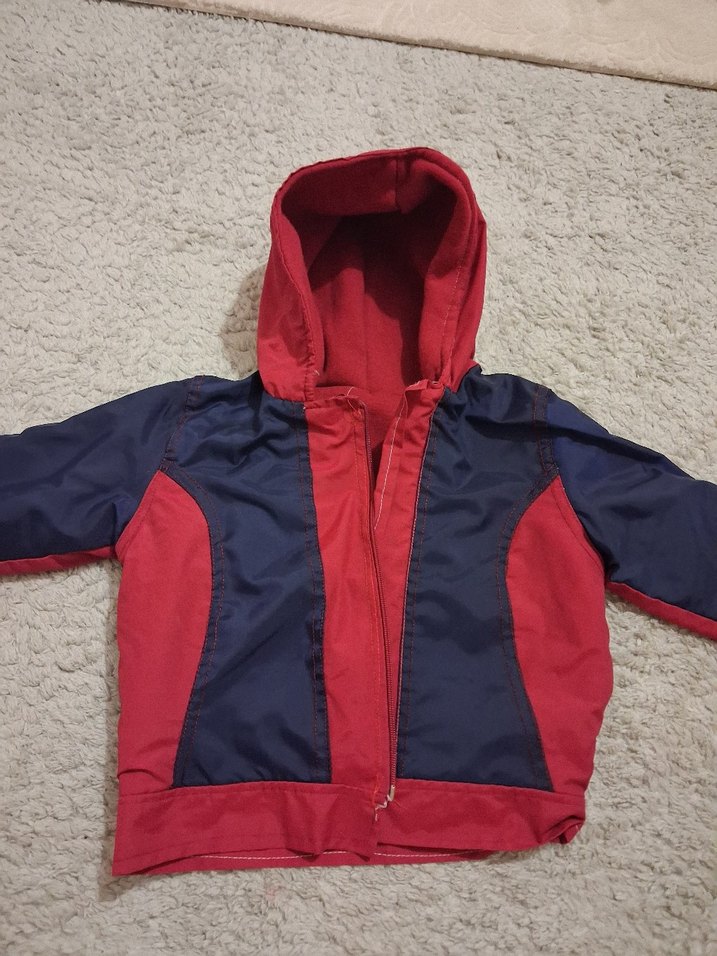 Kırmızı Kapüşonlu Fermuarlı Bebek Erkek Kayak Takımı - Görsel 2