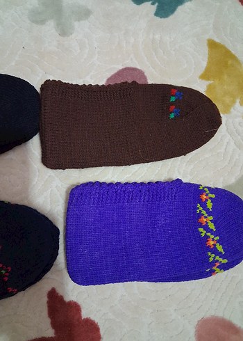 Kız Çocuk Nakışlı Örgü Çorap Seti - Görsel 3