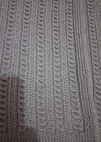V Yaka Gri Örgü Kadın yelek - Görsel 2