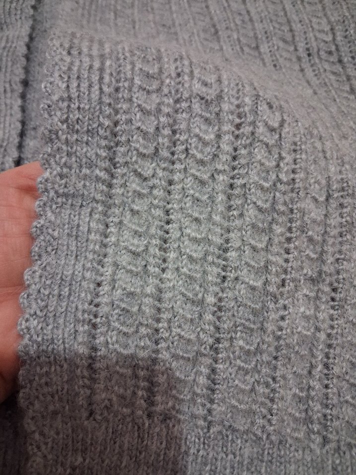 Gri Örgü Kadın yelek V Yaka - Görsel 2