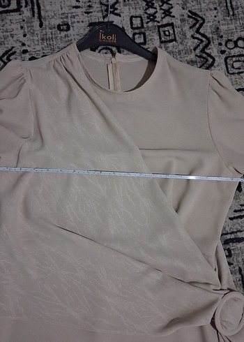 Bej Drapeli Uzun Kadın Elbise - Görsel 6