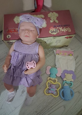 Mor gerçekçi Bebek Oyuncağı ve Aksesuarları - Görsel 2