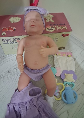 Mor gerçekçi Bebek Oyuncağı ve Aksesuarları - Görsel 6