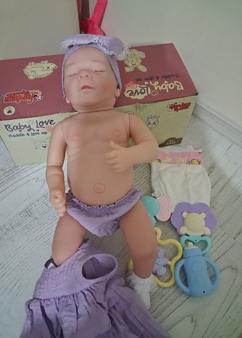 Mor gerçekçi Bebek Oyuncağı ve Aksesuarları - Görsel 7