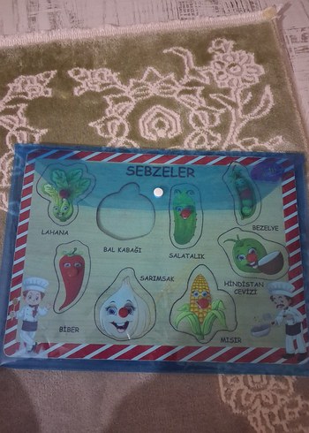 Sebzeler Temalı Ahşap Eğitici Puzzle - Görsel 3