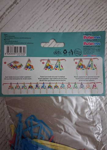 Renkli Doğum Günü Parti Külahı ve Banner Seti - Görsel 3