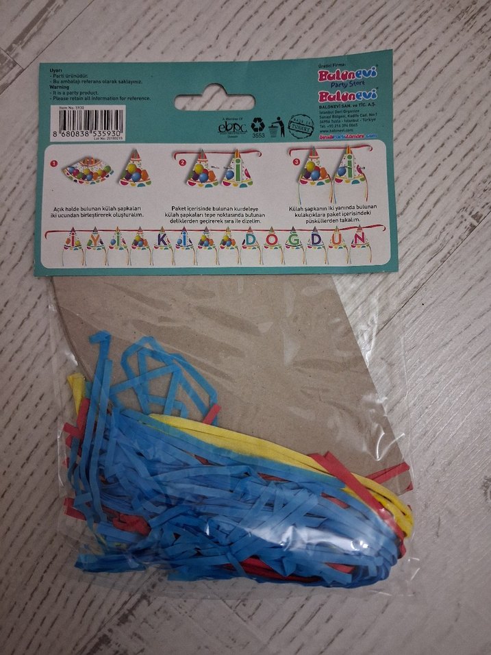 Renkli Doğum Günü Parti Külahı ve Banner Seti - Görsel 2