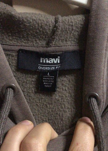 Mavi Baskılı Gri Kapüşonlu Sweatshirt - Görsel 2