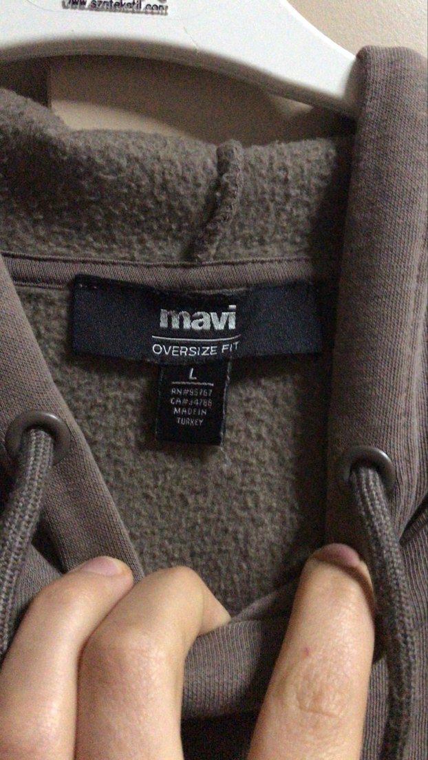 Mavi Baskılı Gri Kapüşonlu Sweatshirt - Görsel 2