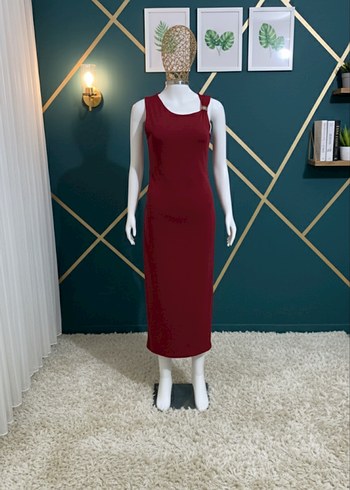 Beyaz V Yakalı Örgü Bohem Uzun Elbise - Görsel 3