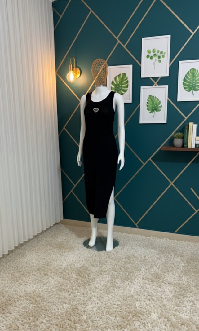 Beyaz V Yakalı Örgü Bohem Uzun Elbise - Görsel 2