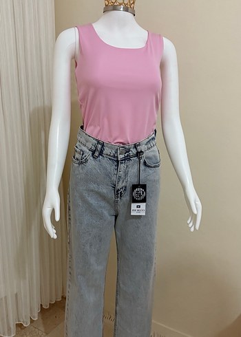 Gri Tie-Dye Kadın Denim Pantolon - Görsel 5