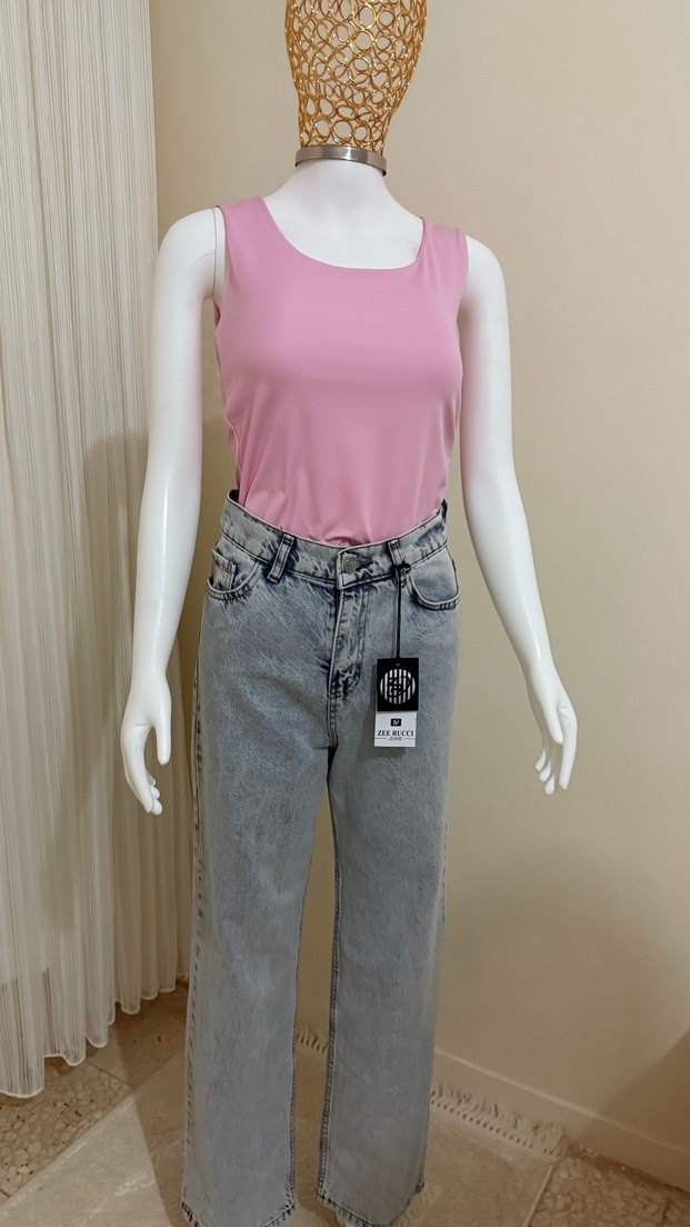 Gri Tie-Dye Kadın Denim Pantolon - Görsel 5