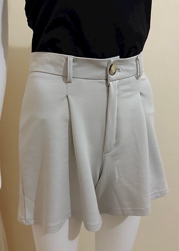 Kadın Gri Yüksek Bel Mini Şort - Görsel 3