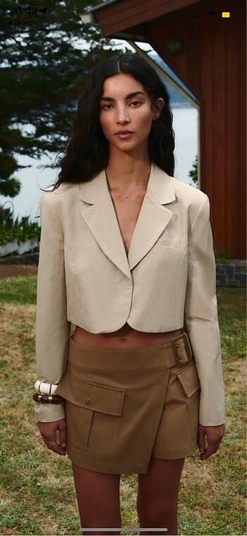 Zara keten crop blazer