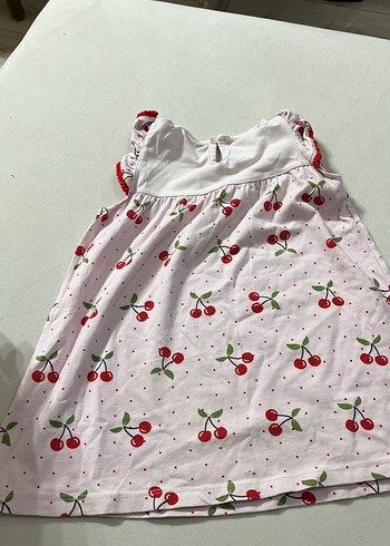 Kız Çocuk Kiraz Desenli Fırfırlı Elbise - Görsel 2