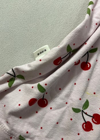 Kız Çocuk Kiraz Desenli Fırfırlı Elbise - Görsel 3