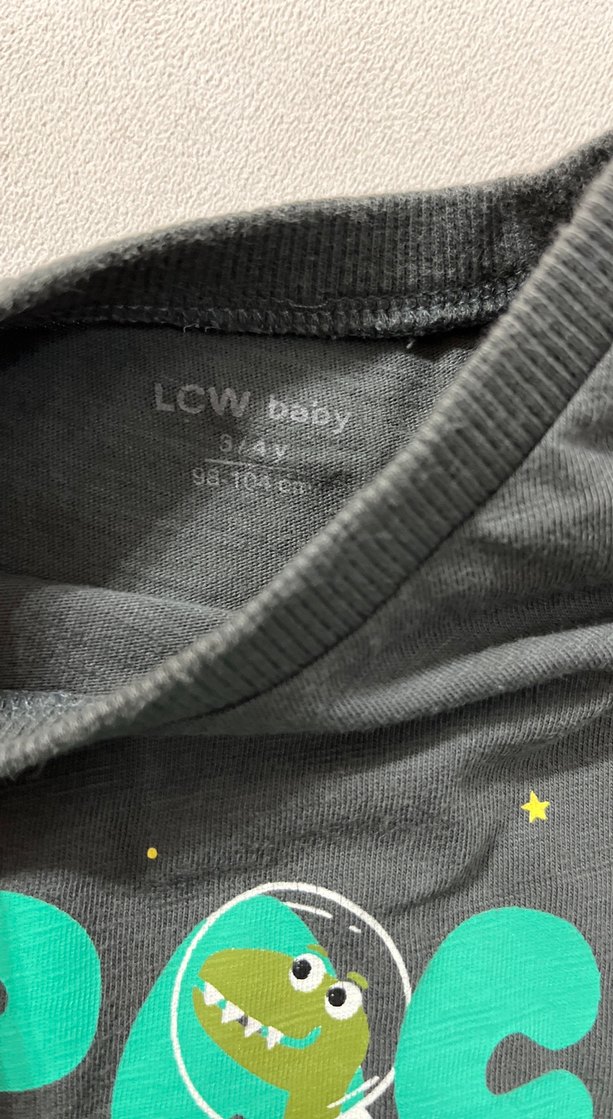 Gri Erkek Çocuk Kısa Kollu Baskılı Tişört - Görsel 2