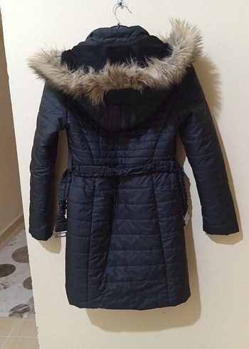 Kürk Detaylı Siyah Kadın Kışlık Mont - Görsel 2