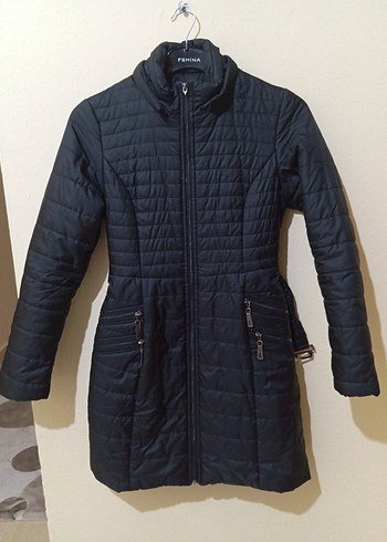 Kürk Detaylı Siyah Kadın Kışlık Mont - Görsel 3