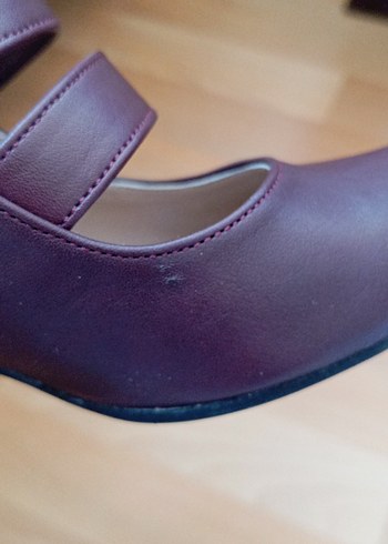 Bordo Vintage Tokalı Kadın Topuklu Ayakkabı - Görsel 6