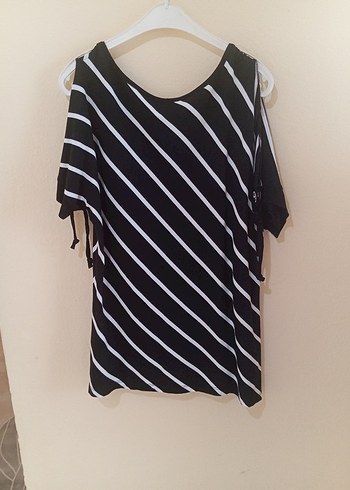 Çizgili Siyah Bluz - Görsel 4