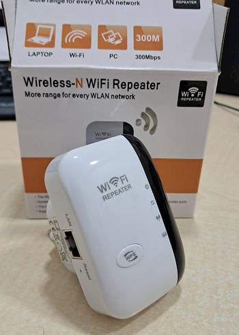 N300 Beyaz Kablosuz WiFi Tekrarlayıcı 300Mbps
