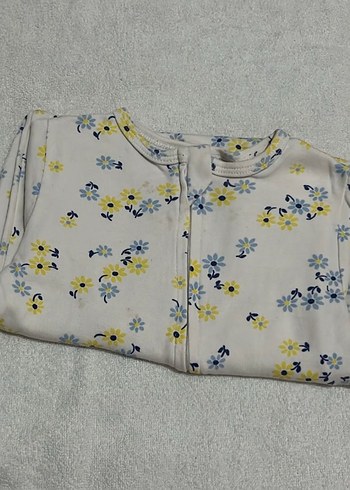 Fermuarlı Çiçek Desenli Bebek Tulum - Görsel 3