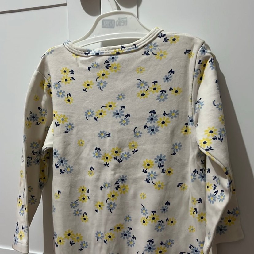 Fermuarlı Çiçek Desenli Bebek Tulum - Görsel 2