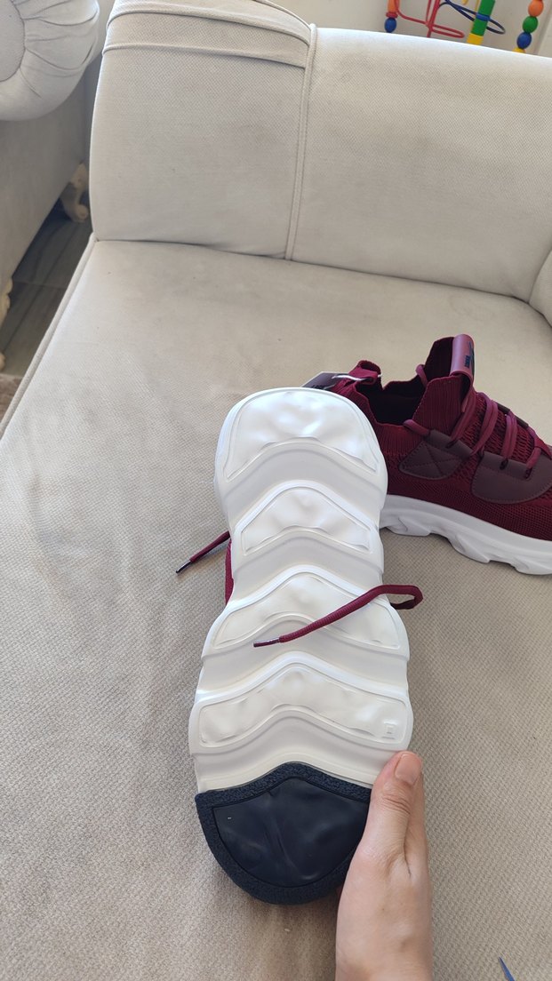 Bordo Elastik Bağcıklı erkek Spor Ayakkabı - Görsel 4