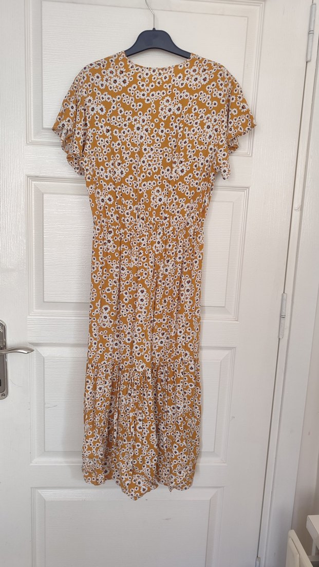 Sarı viskon elbise - Görsel 2