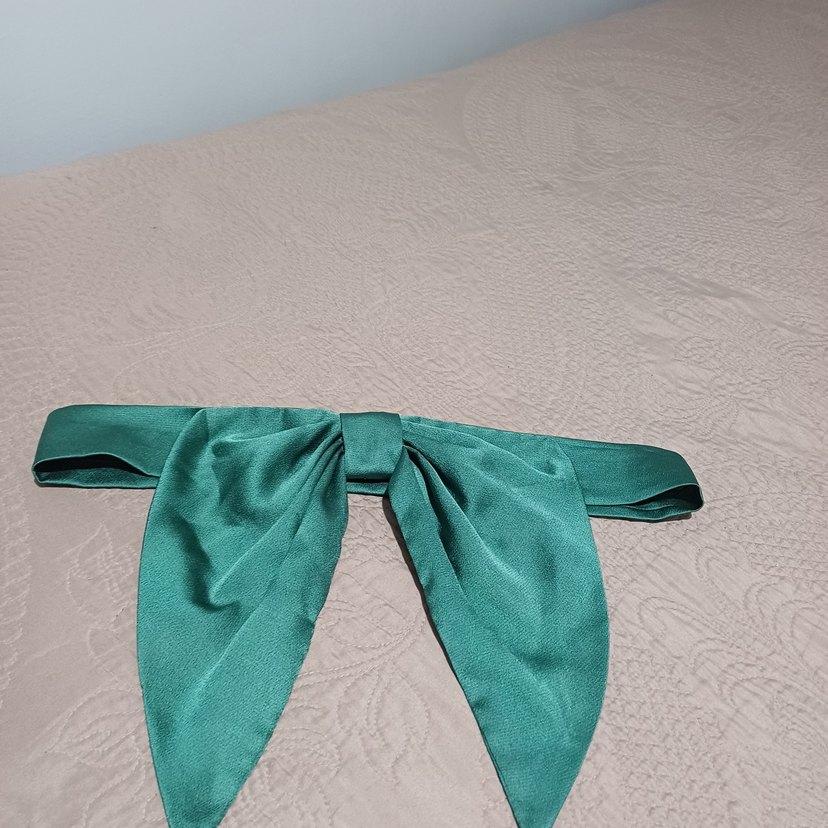 Yeşil Saten Uzun Drapeli Kadın Elbise - Görsel 3