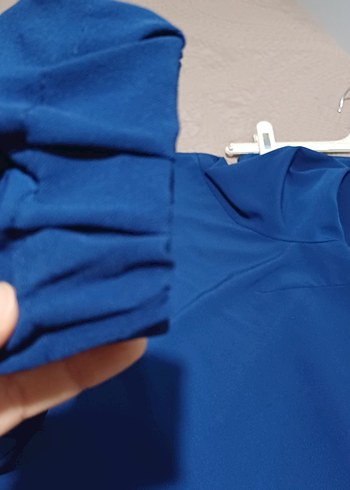 Kadın Mavi Uzun Pilili takım - Görsel 4