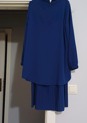 Kadın Mavi Uzun Pilili takım - Görsel 2