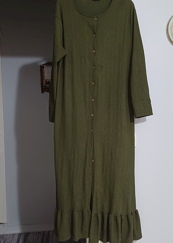 Kadın Haki Uzun  Elbise - Görsel 2