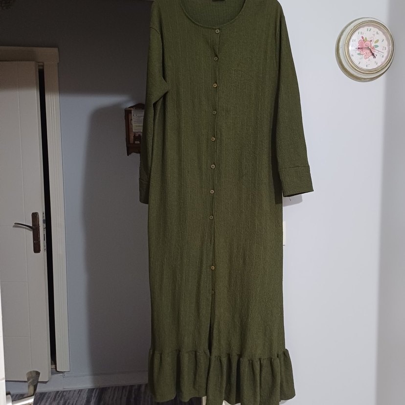 Kadın Haki Uzun  Elbise - Görsel 2