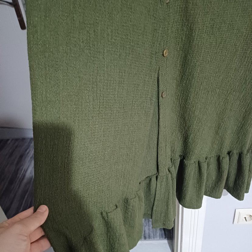 Kadın Haki Uzun  Elbise - Görsel 3