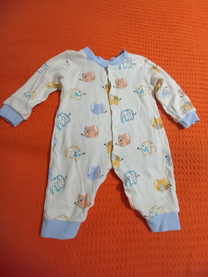 Çok Renkli Bebek Erkek Tulum, Düğmeli, Uzun Kollu - Görsel 3