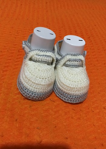 Kız Çocuk Örgü Beyaz Bot - Görsel 2