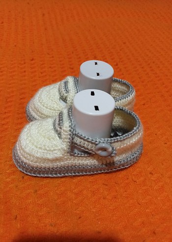 Kız Çocuk Örgü Beyaz Bot - Görsel 4